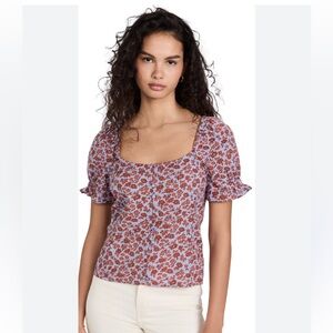 Madewell square neck cotton blouse - size 0